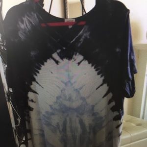 Plus size powdered tie dyed shirt